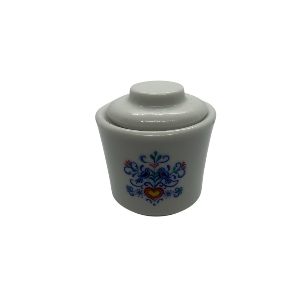 Porcelain Children's Tea Set Covered Sugar Bowl Replacement White Floral Birds